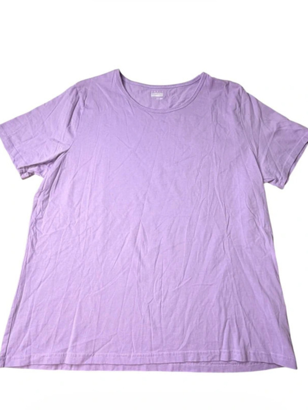 Basic Editions Purple 100% Cotton Crew Neck Tee Women’s XXL New No Tags sku2111